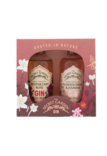 Secret Garden Distillery: Secret Garden 2 x 20cl Floral Gin Gift Pack with Apothecary Rose and Elderflower & Jasmine Gin